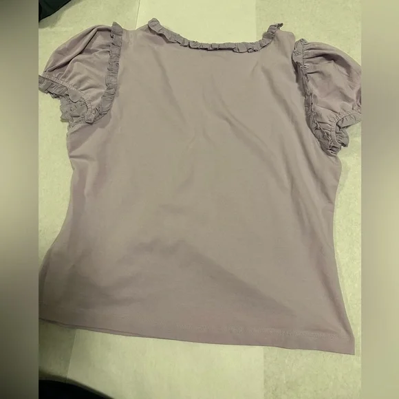 Anthropologie Lavender Ruffled Blouse - Picture 3 of 3